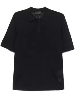 Трикотажная рубашка-поло Emporio Armani, синий