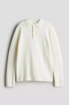 Трикотажная рубашка поло H&M, белый