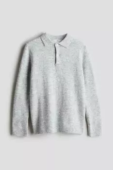 Трикотажная рубашка-поло H&M, серый