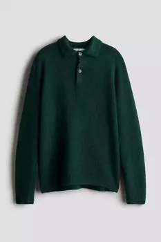 Трикотажная рубашка поло H&M, зеленый