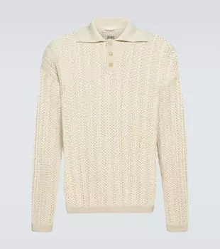 Трикотажная рубашка-поло из хлопка Bode, белый