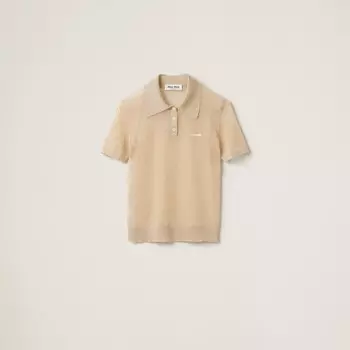 Трикотажная рубашка-поло Lam Miu Miu, золотой