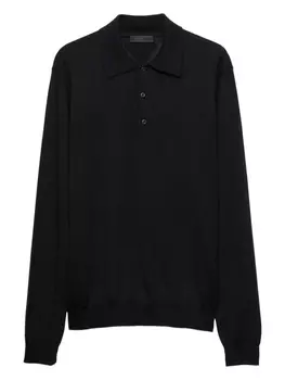 Трикотажная рубашка-поло Prada, черный