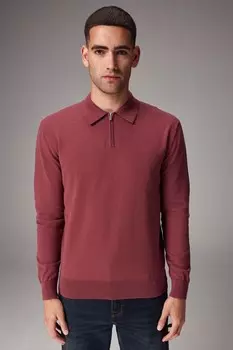 Трикотажная рубашка поло с длинным рукавом Next, фиолетовый