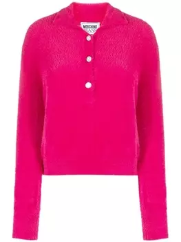 Трикотажная рубашка поло с длинными рукавами MOSCHINO JEANS, розовый