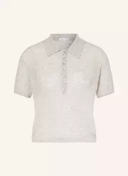 Трикотажная рубашка-поло с кашемиром Mrs & Hugs, серый