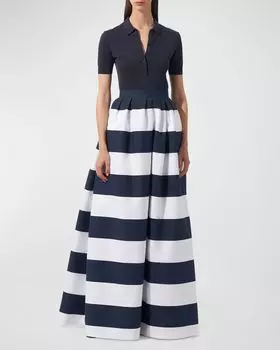 Трикотажная рубашка-поло с короткими рукавами Carolina Herrera, цвет Midnight