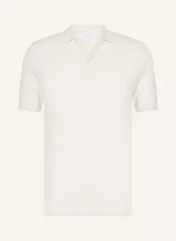 Трикотажная рубашка-поло с льном Baldessarini, экрю