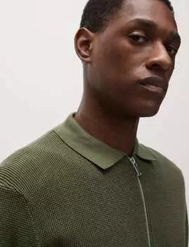 Трикотажная рубашка-поло с высоким содержанием хлопка Marks & Spencer, цвет Hunter green