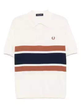 Трикотажная рубашка поло со вставками Fred Perry, нейтральный