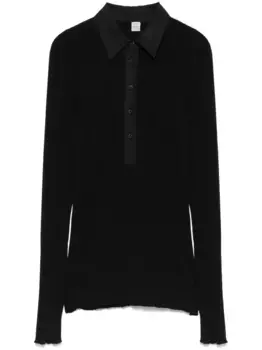 Трикотажная рубашка поло TOTEME, черный
