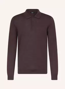 Трикотажная рубашка поло Trafford из мериносовой шерсти Reiss, красный