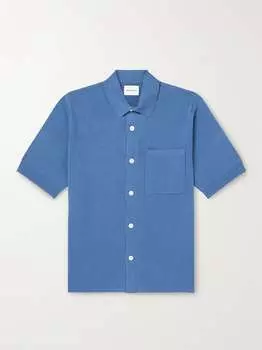Трикотажная рубашка Rollo из смеси льна и хлопка NORSE PROJECTS, синий