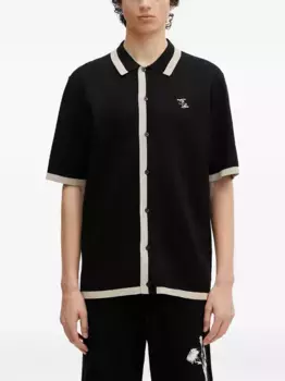 Трикотажная рубашка с цветочным принтом Filling Pieces, черный