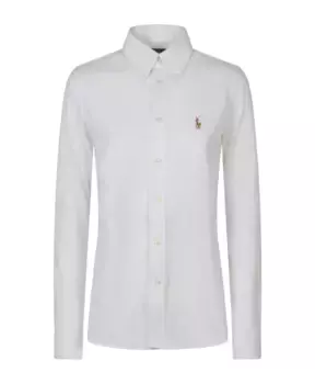 Трикотажная рубашка с длинным рукавом Polo Ralph Lauren, белый