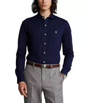 Трикотажная рубашка с длинными рукавами Polo Ralph Lauren, синий