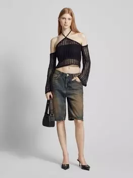 Трикотажная рубашка с халтер-воротом Review, черный