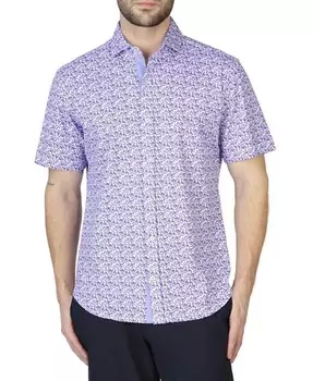 Трикотажная рубашка с коротким рукавом в стиле ретро с цветочным принтом Tailorbyrd, фиолетовый