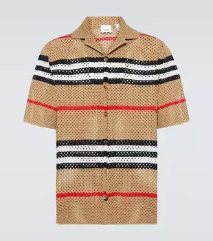 Трикотажная рубашка с короткими рукавами Burberry, бежевый