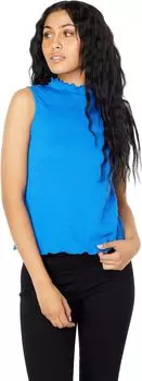 Трикотажная рубашка с воротником-стойкой и сборками Vince Camuto, цвет Aegean Sea