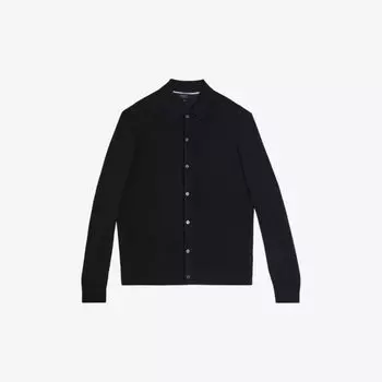 Трикотажная рубашка стандартного кроя с длинными рукавами Oidar Ted Baker, черный