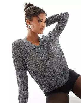 Трикотажная рубашка в асфальтовом блеске Vero Moda