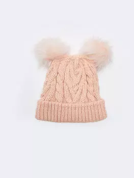 Трикотажная шапка с двойным помпоном для девочек с собственным рисунком LCW Accessories