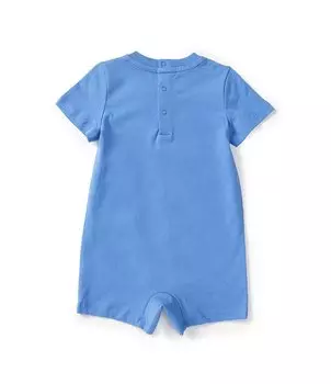Трикотажная шорта с короткими рукавами и собачьим принтом Ralph Lauren для маленьких мальчиков 3–12 месяцев, синий
