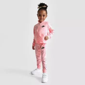 Трикотажная спортивная куртка и брюки для бега Nike Swoosh Love для девочек для девочек, розовый