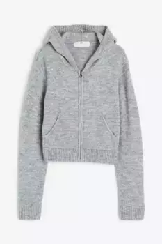 Трикотажная толстовка на молнии H&M, серый