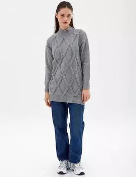 Трикотажная туника с бисером Stone Серая Kayra