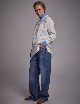 Трикотажная туника с круглым вырезом цвета экрю Kayra