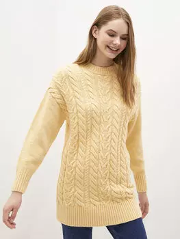 Трикотажная туника с круглым вырезом LCW Modest