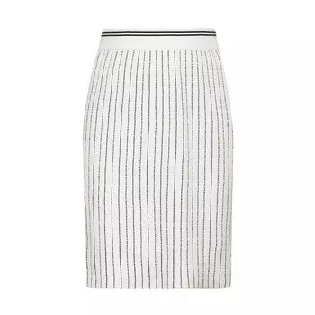 Трикотажная юбка Deep Breath с прямым вертикальным узором, белый