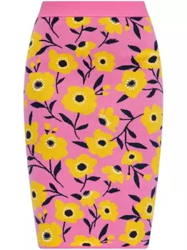 Трикотажная юбка-карандаш Sunshine Floral Kate Spade, розовый