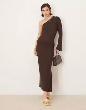 Трикотажная юбка макси ASOS DESIGN шоколадного цвета