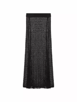 Трикотажная юбка макси Ganni, черный