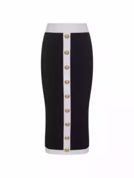 Трикотажная юбка миди Balmain, мультиколор