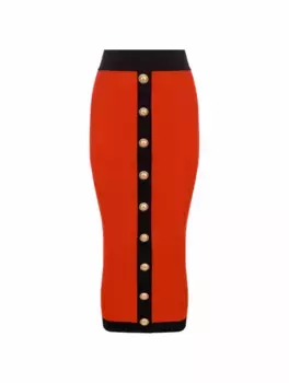 Трикотажная юбка миди Balmain, мультиколор