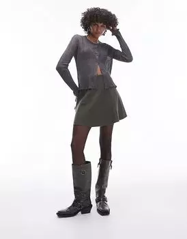 Трикотажная юбка-миди цвета темного хаки & Other Stories