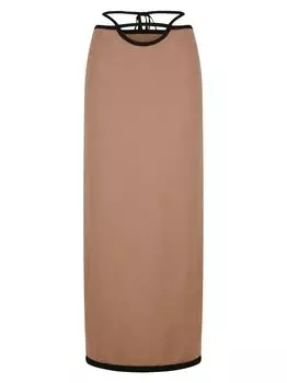 Трикотажная юбка-миди Diablo с ремешками Hansen + Gretel, мокка