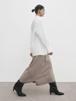 Трикотажная юбка миди Massimo Dutti, норковый