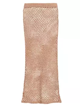 Трикотажная юбка-миди с блестками Line & Dot, цвет bronze