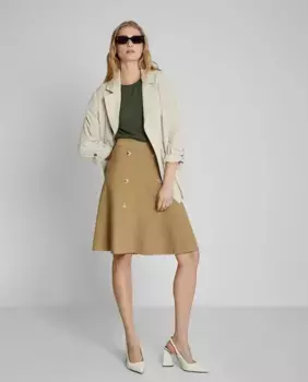 Трикотажная юбка миди с клешем Trucco, бежевый