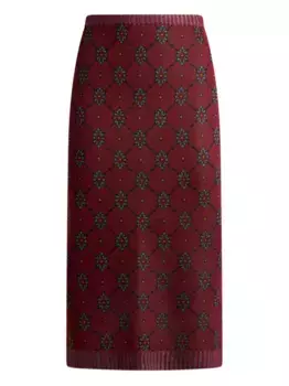 Трикотажная юбка миди с узором ETRO, красный