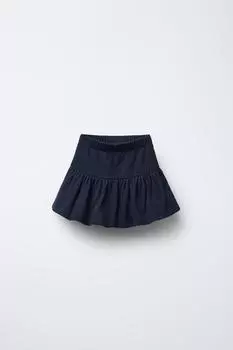 Трикотажная юбка-пике из воздушных шаров ZARA, темно-синий