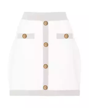 Трикотажная юбка с контрастным краем Elisabetta Franchi, белый