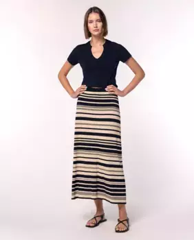 Трикотажная юбка в полоску Naulover, тёмно-синий