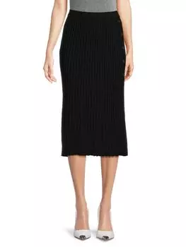 Трикотажная юбка в рубчик Adrianna Papell, черный