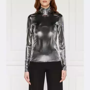 Трикотажная водолазка приталенного кроя Patrizia Pepe, серебряный